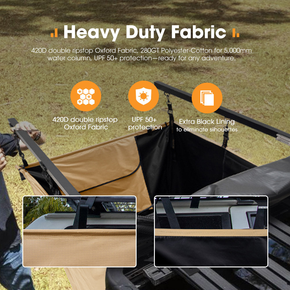 SAN HIMA Camping Shower Tent Awning Instant Fold-Out With 8L Gas Hot Water Heater