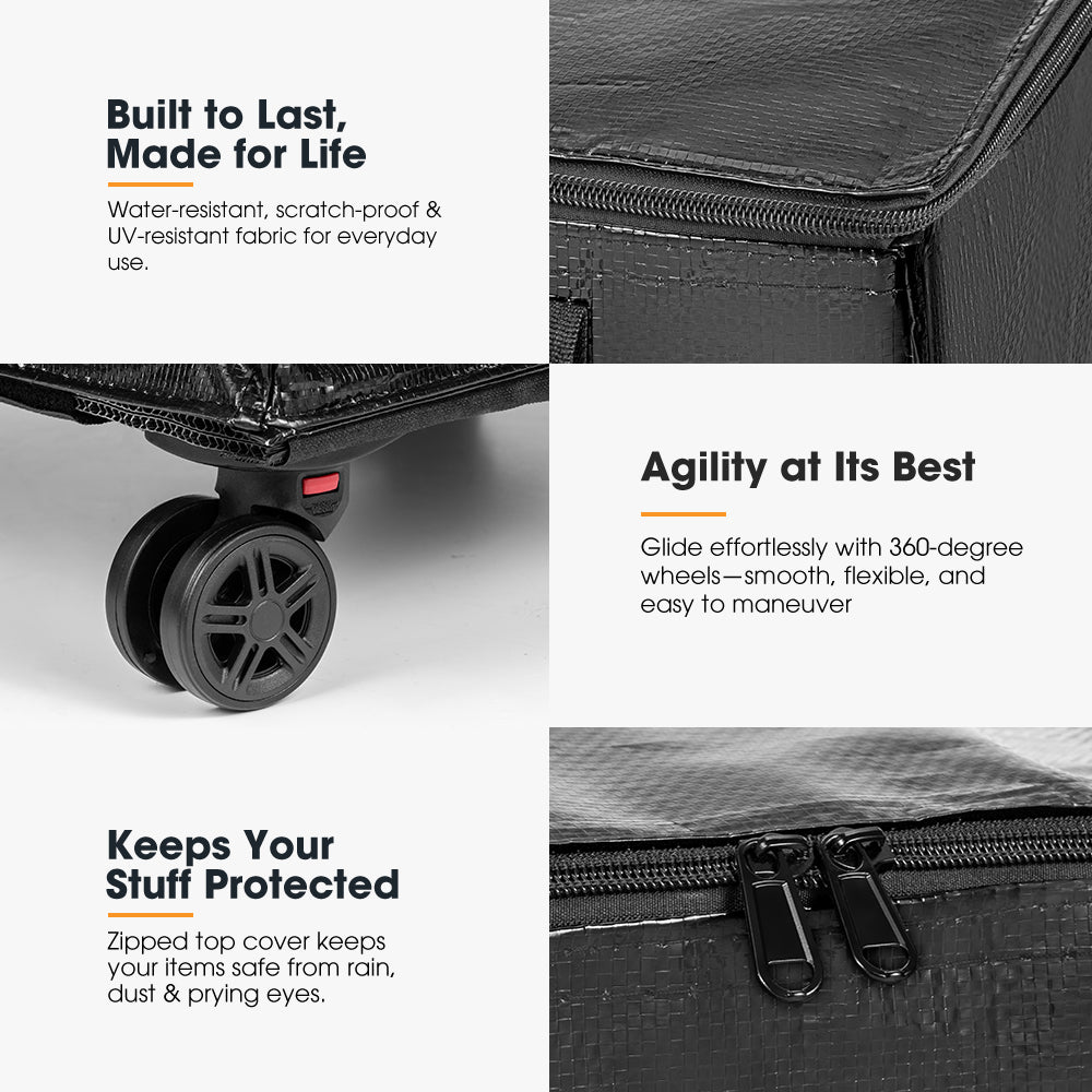 San Hima Rolling Tote Bag Wheeled Travel Tote Durable Shopping Cart 100L