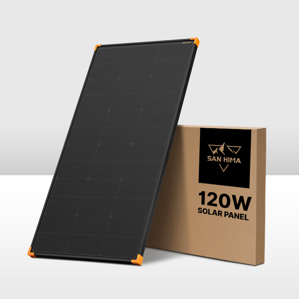 San Hima 120W Mono-HPBC Fixed Solar Panel Bypass Power Camping Caravan Battery