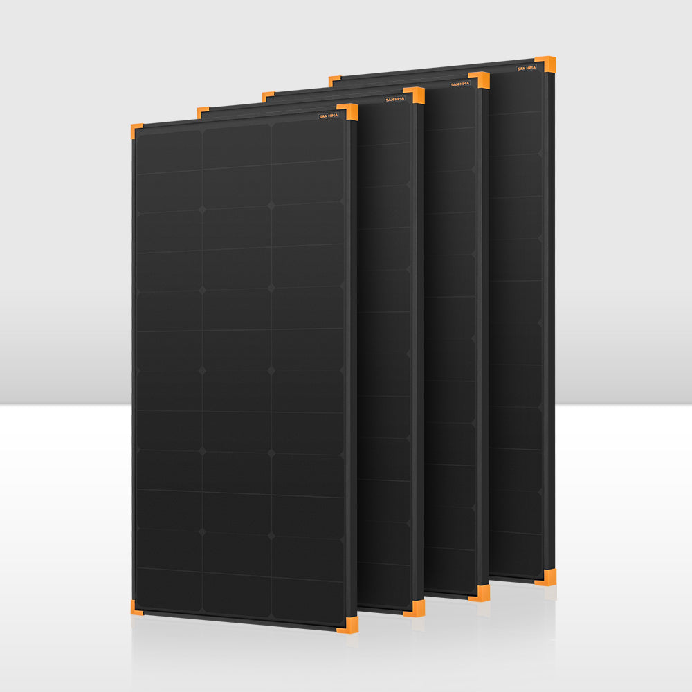 San Hima 4X 120W Mono-HPBC Fixed Solar Panel Power Bypass Camping Caravan