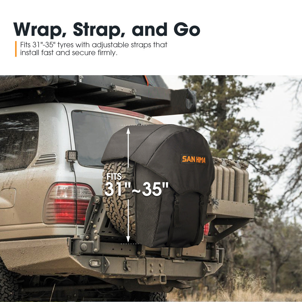 San Hima 70L Spare Wheel Bag Rubbish Bin & Accessory Storage Tote Snatch Rear