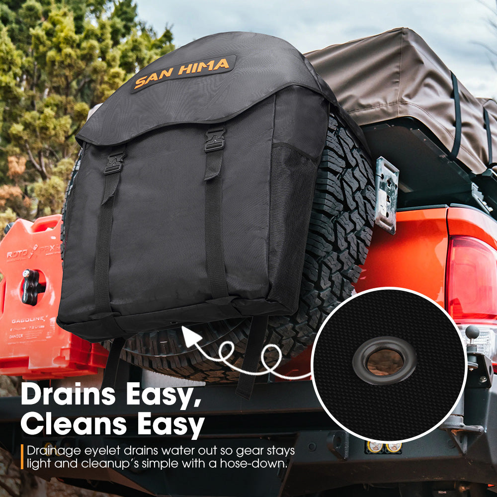 San Hima 70L Spare Wheel Bag Rubbish Bin & Accessory Storage Tote Snatch Rear