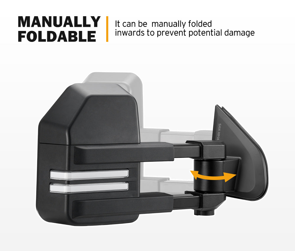 San Hima Extendable Towing Mirrors Gen2 for Isuzu MU-X MY2021-On