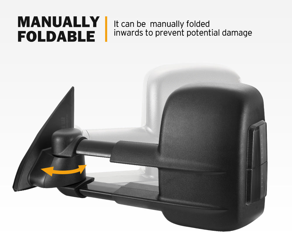 Pair Extendable Towing Mirrors Gen1 for Toyota Prado 150 Series 2009 - 2019