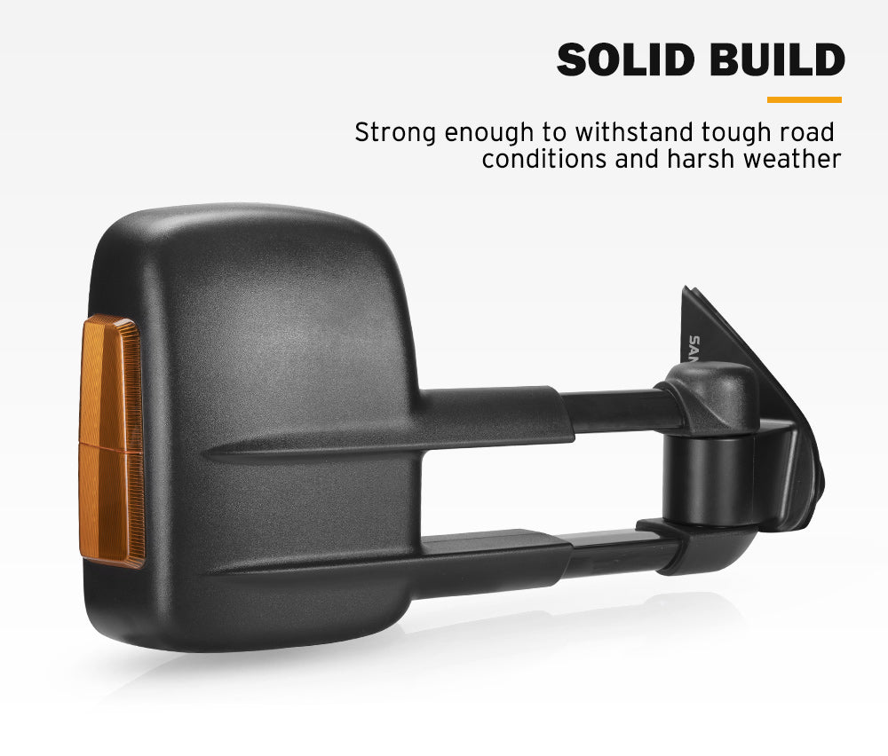 Pair Extendable Towing Mirrors Gen1 for Holden Colorado 2008-2011 Black