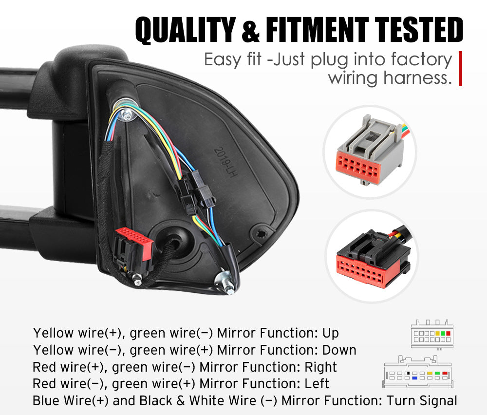 Pair Extendable Towing Mirrors For Range Rover Sport 2005-2013