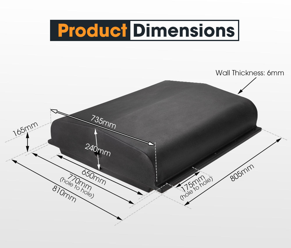 120L Poly Water Tank Camper Trailers Caravans 4WD Truck Universal Black 4X4