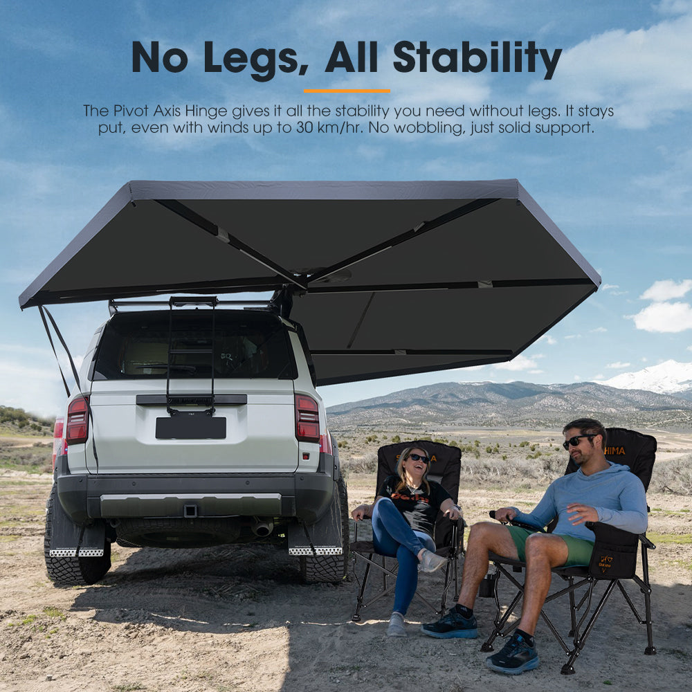 San Hima 270 Degree Awning Free-Standing Car Camping With L Brackets Driver Side