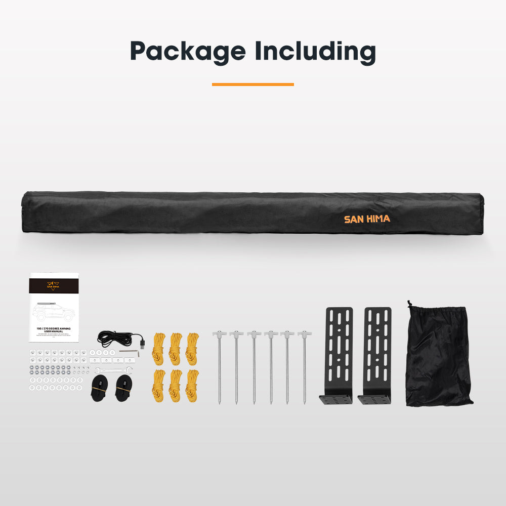 San Hima 270 Degree Awning Free-Standing Car Camping With L Brackets Driver Side