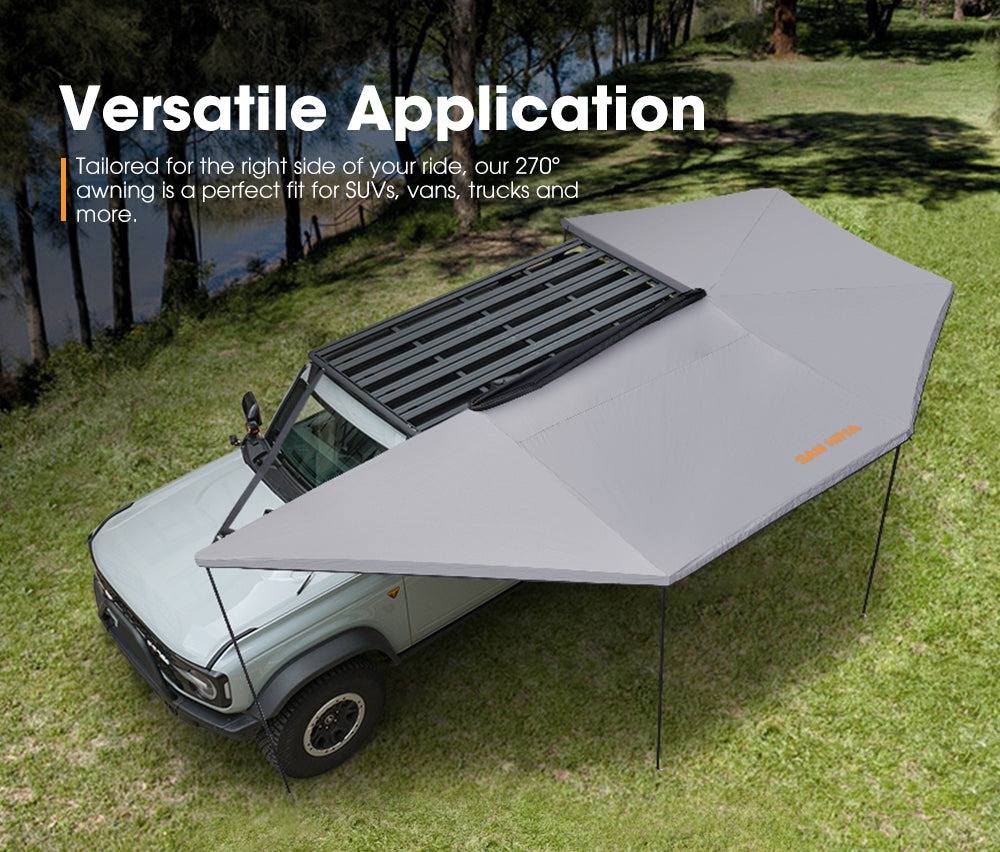 San Hima 270 Degree Free-Standing Awning 600D Double-Ripstop Oxford 4W