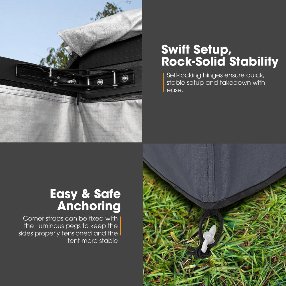 San Hima Dual Shower Awning Instant Fold-Out Ensuite Tent Camping Change Room