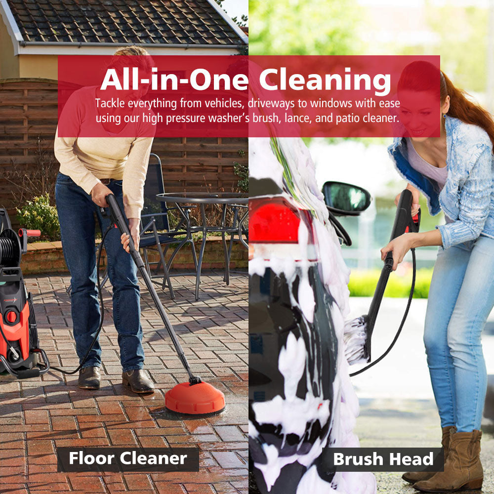 2700W Peak High Pressure Washer Cleaner Red 4200PSI + 10PCS Car Cleaning Kit