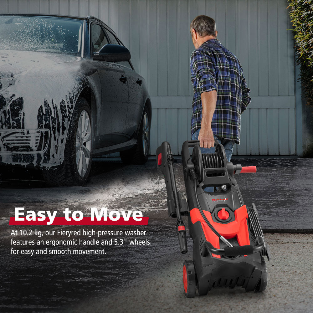 2700W Peak High Pressure Washer Cleaner Red 4200PSI + 10PCS Car Cleaning Kit