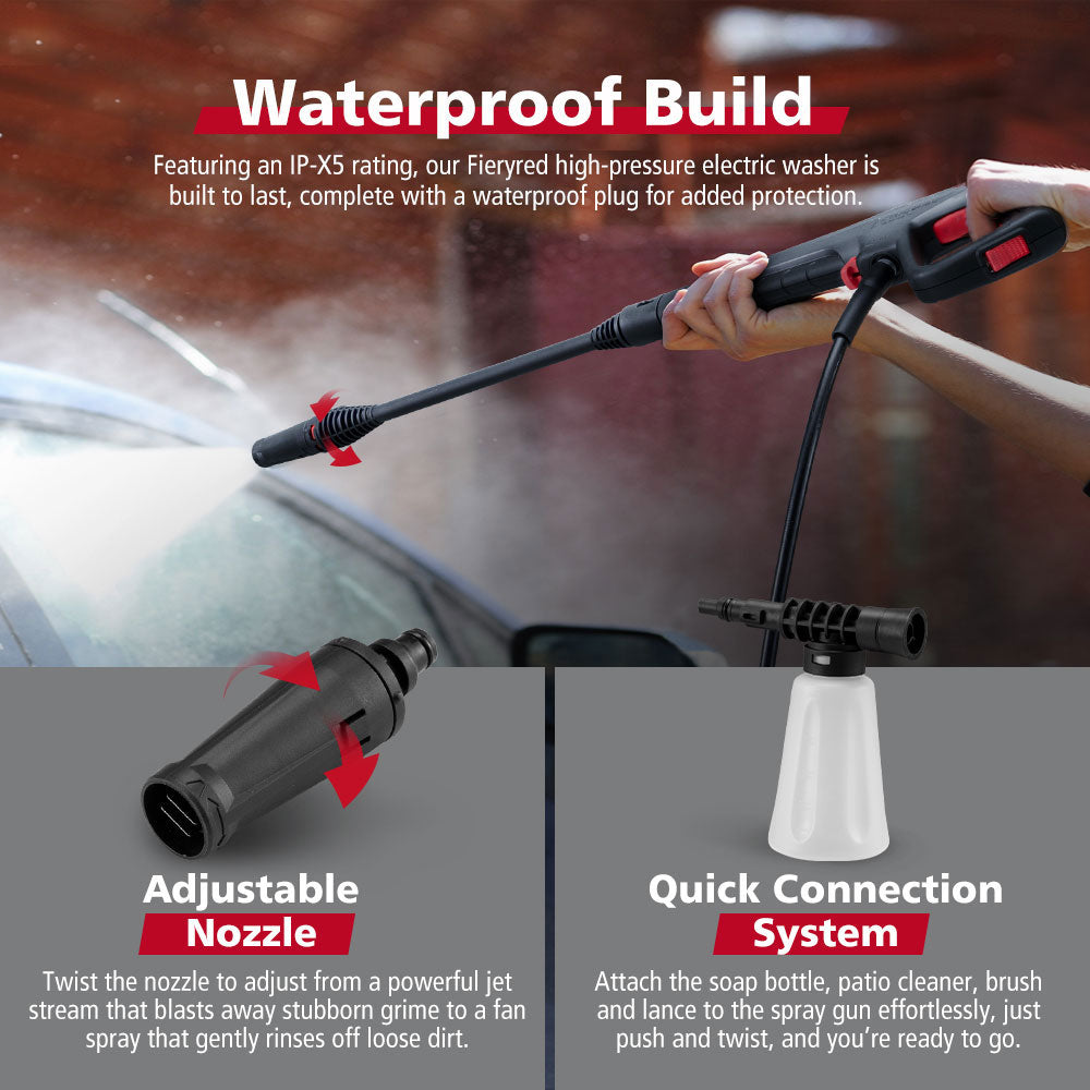 2700W Peak High Pressure Washer Cleaner Red 4200PSI + 18PCS Car Cleaning Kit