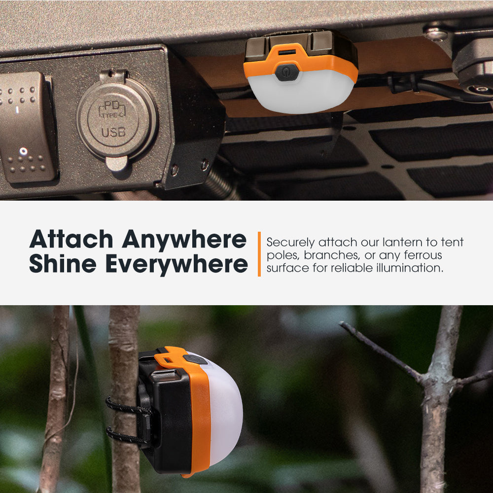 San Hima 6X Led Camping Lights Amber White Rechargeable w/ Lithium Battery