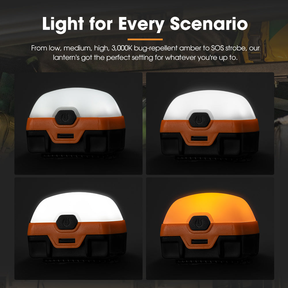 San Hima 8X Led Camping Lights Amber White Rechargeable w/ Lithium Battery