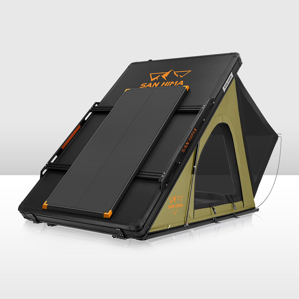 San Hima Kalbarri Lite Rooftop Tent Hardshell Olive+120W Solar Panel+Ladder&Rack