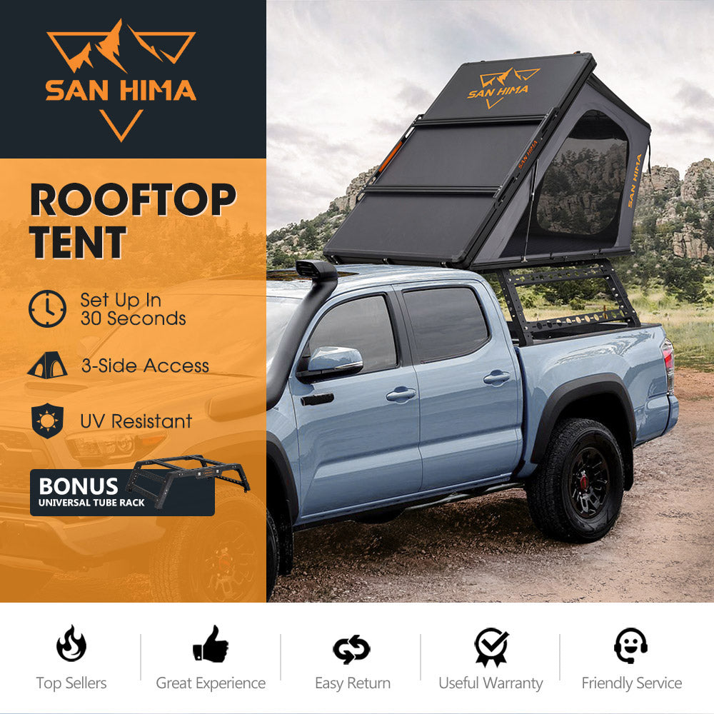 San Hima Kalbarri Gen 2 Roof Top Tent Hard Shell + Universal Ute Tub Rack