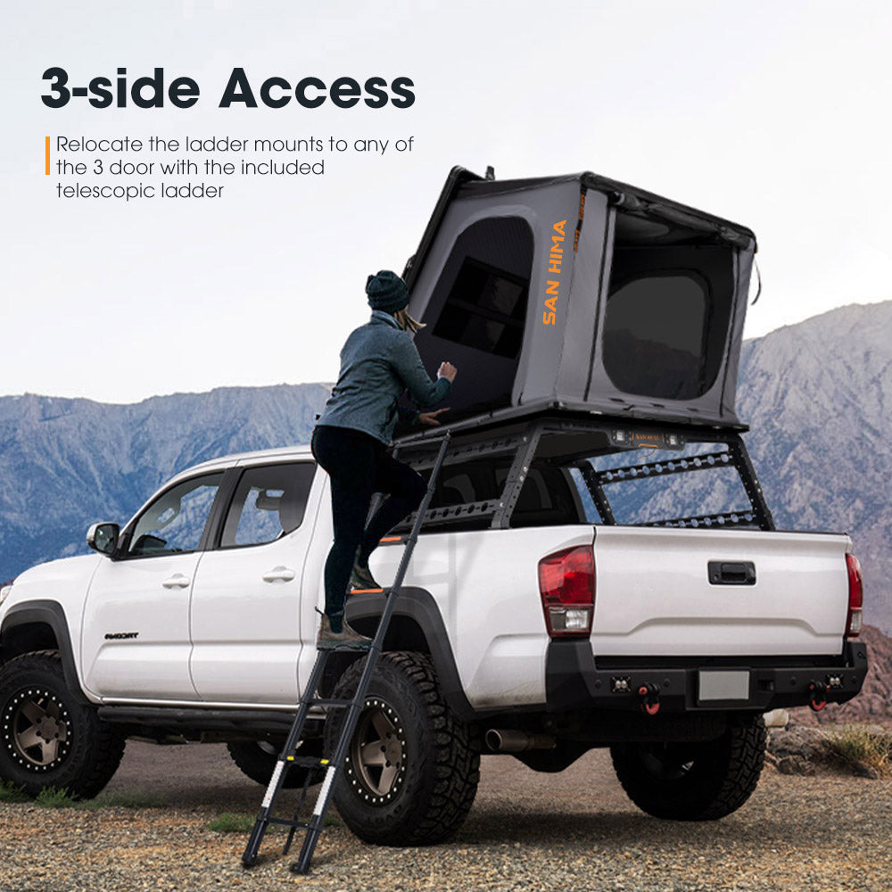 San Hima Kalbarri Gen 2 Roof Top Tent Hard Shell + Universal Ute Tub Rack