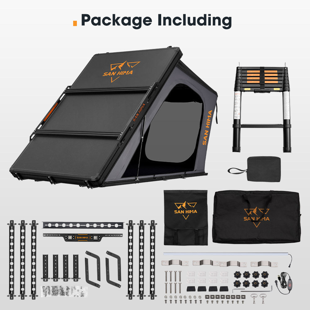 San Hima Kalbarri Gen 2 Roof Top Tent Hard Shell + Universal Ute Tub Rack