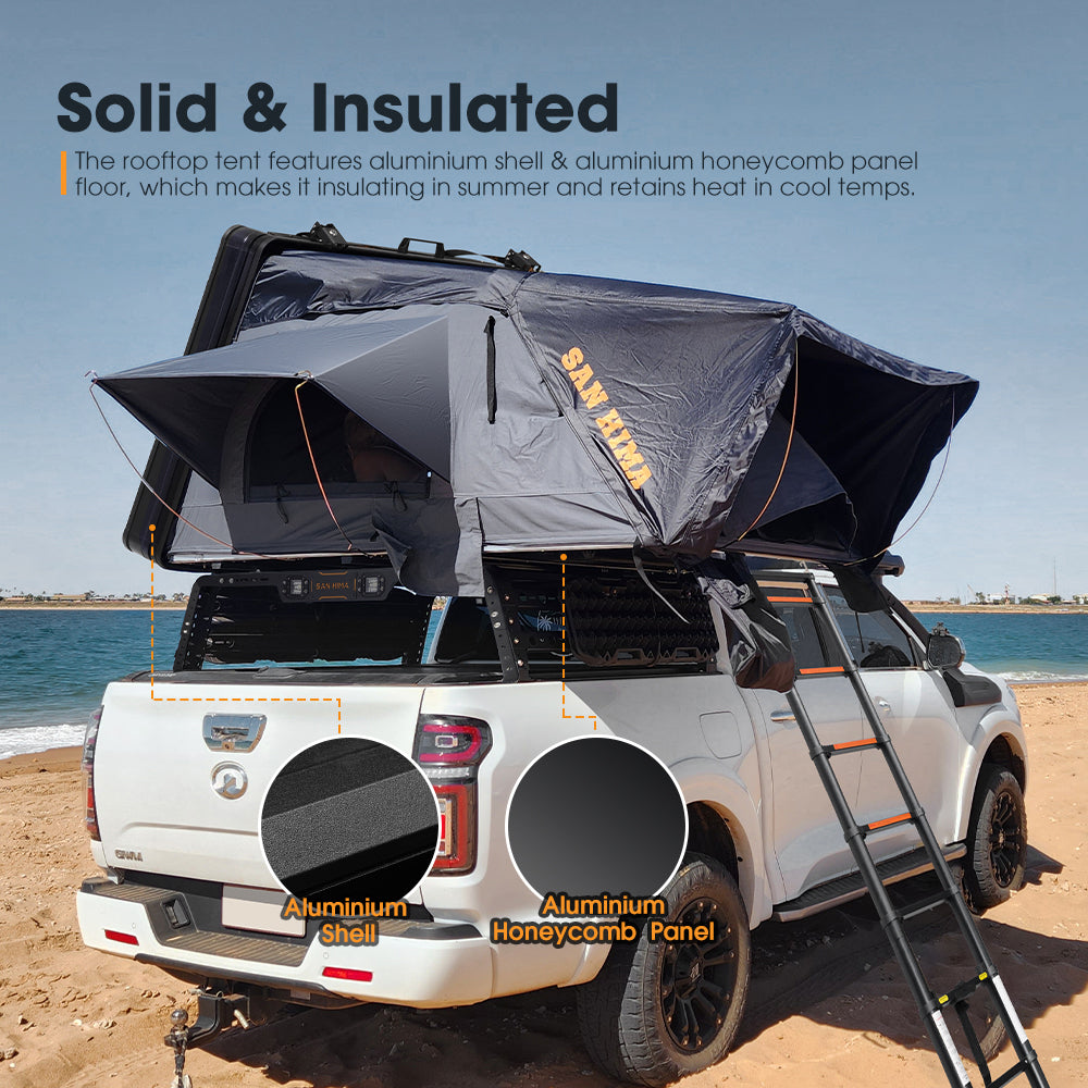 ute roof top tent San Hima Jervis Pro Rooftop Tent Hardshell Side Opening+Universal Ute