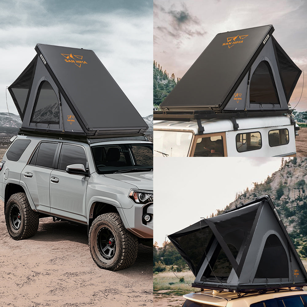 San Hima Kalbarri Lite Rooftop Tent Hardshell With Ladder Grey Camping 4WD 4x4