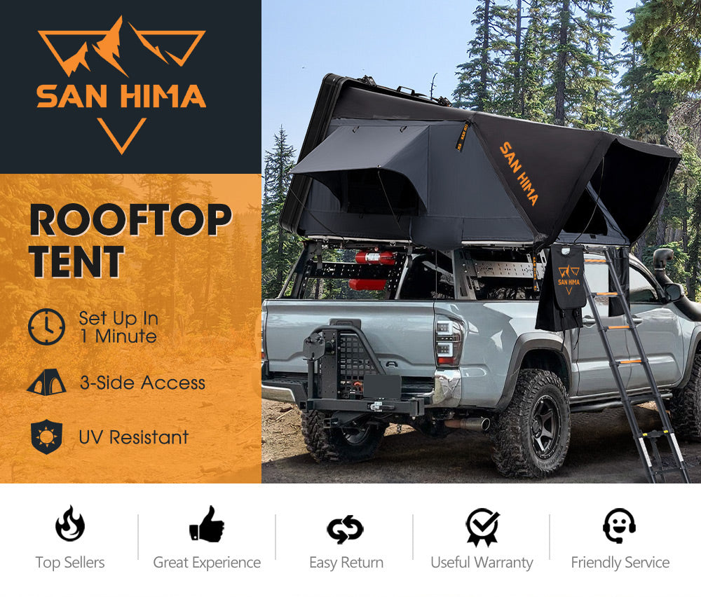san hima rooftop tent San Hima Jervis Pro Roof Top Tent Hardshell Side Opening With Ladder 4