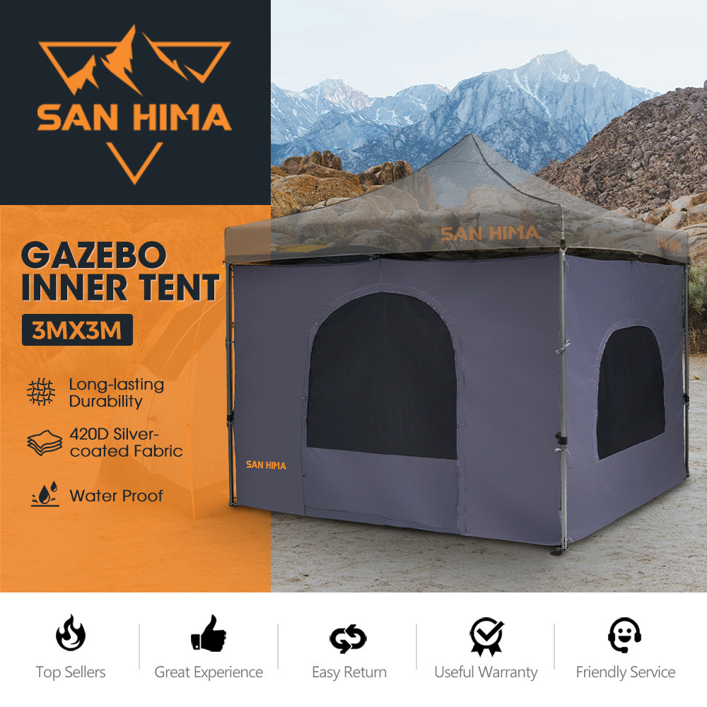 tent 3mx3m San Hima Portable Gazebo Inner Tent Waterproof 3m x 3m Outdoor Camping