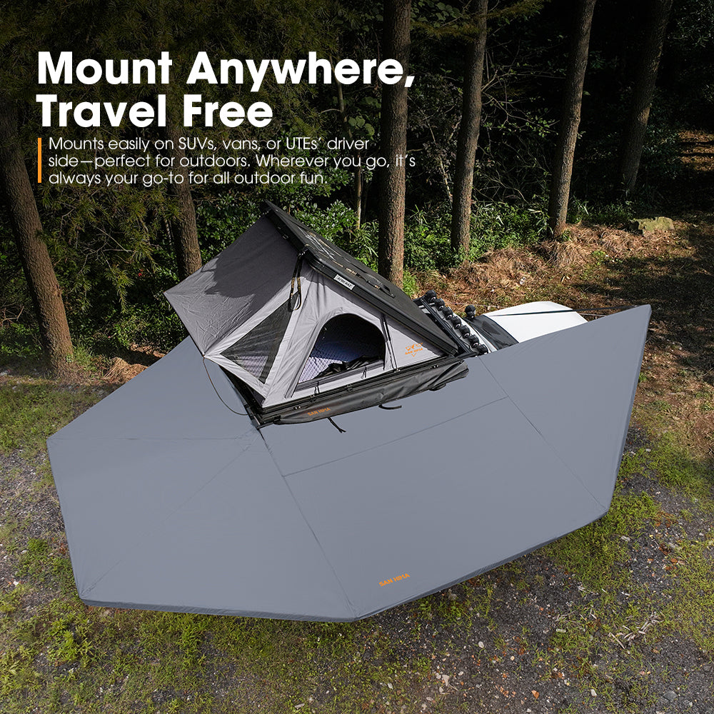 San Hima 270 Degree Awning Free-Standing Car Camping With L Brackets Driver Side