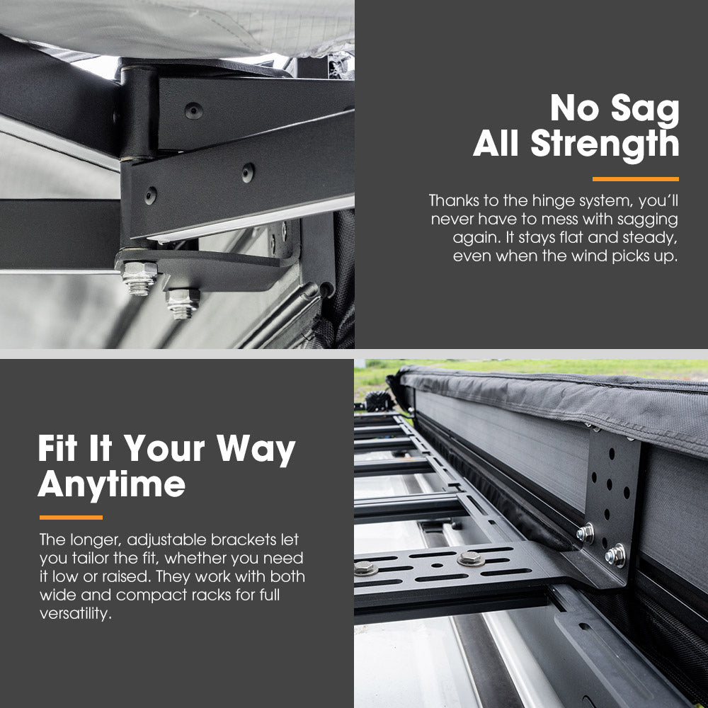 San Hima 270 Degree Awning Free-Standing Car Camping With L Brackets Driver Side