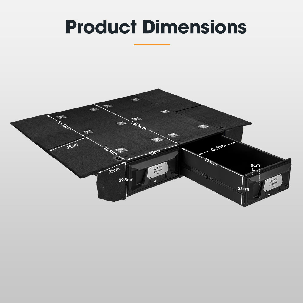 San Hima Lightweight 2X 1300mm 4WD Rear Drawer System Universal DIY