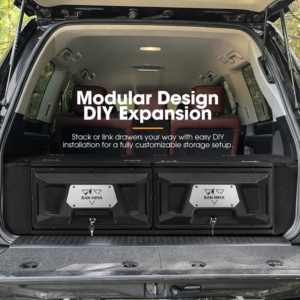 San Hima Lightweight 2X 900mm 4WD Rear Drawer System Fit Toyota Landcruiser Prado 120