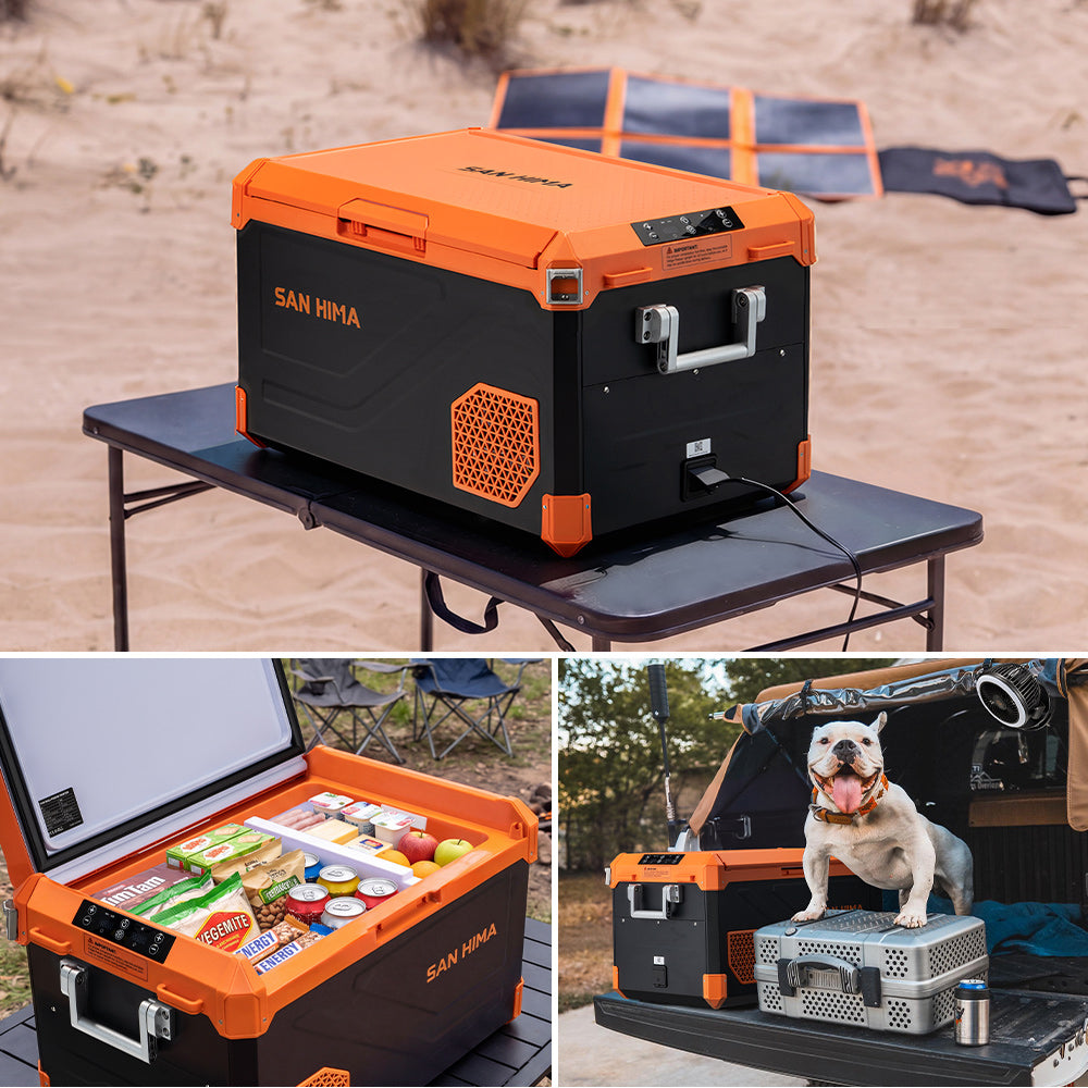 San Hima Portable Camping Fridge Freezer 45L Dual Zone Caravan Car Cooler 4WD