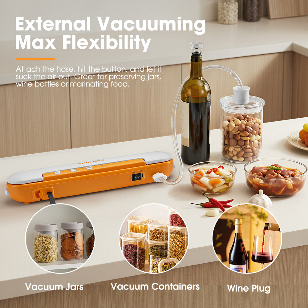 San Hima Vacuum Sealer Machine Fresh Wet Dry Food Saver Storage W/ Reusable Bags
