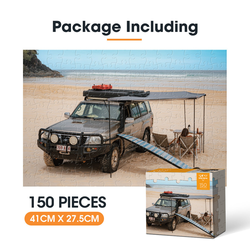 San Hima 150pcs Jigsaw Puzzle Camping Car Awning Puzzles Fit Adult 41x27.5cm