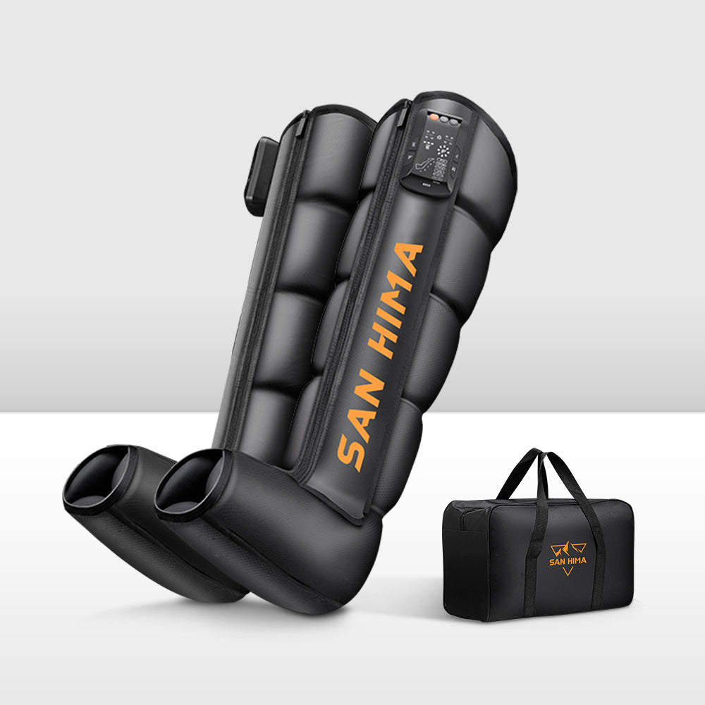 San Hima Air Compression Recovery Boots Cordless Leg Massager 3 Foot Heat Large