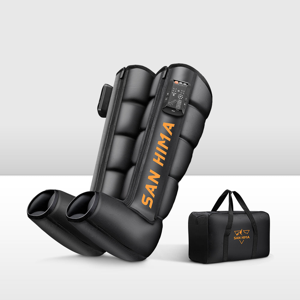 San Hima Air Compression Recovery Boots Cordless 3 Foot Heat Leg Massager Medium