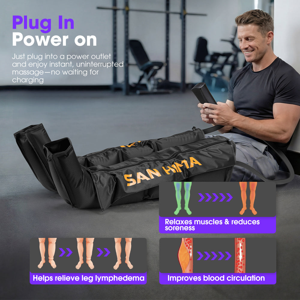 San Hima Air Compression Recovery Boots Full Leg Massager for Circulation Medium
