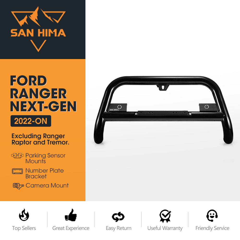 San Hima Nudge Bar 3" Grille Guard Fit Ford Ranger Next-Gen 2022-On Black