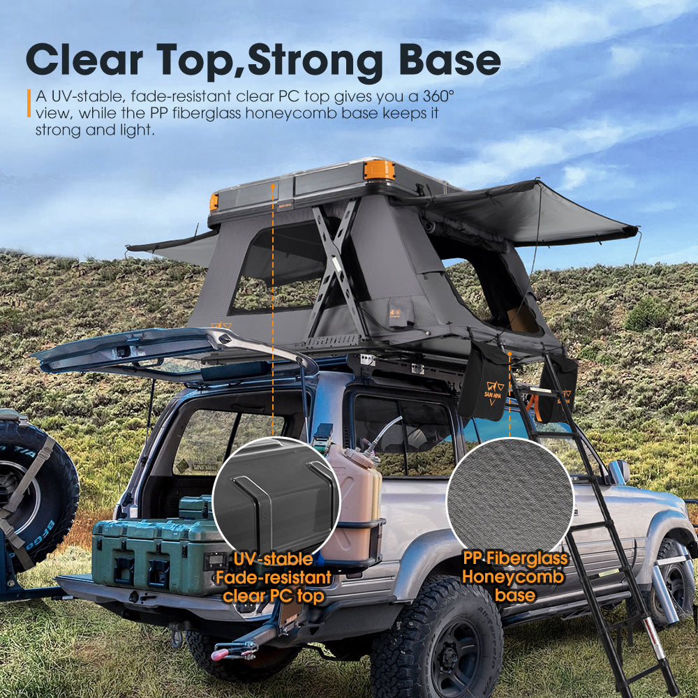 San Hima Kosci E-rise Electric Rooftop Tent Hardshell Automatic Camping Outdoor
