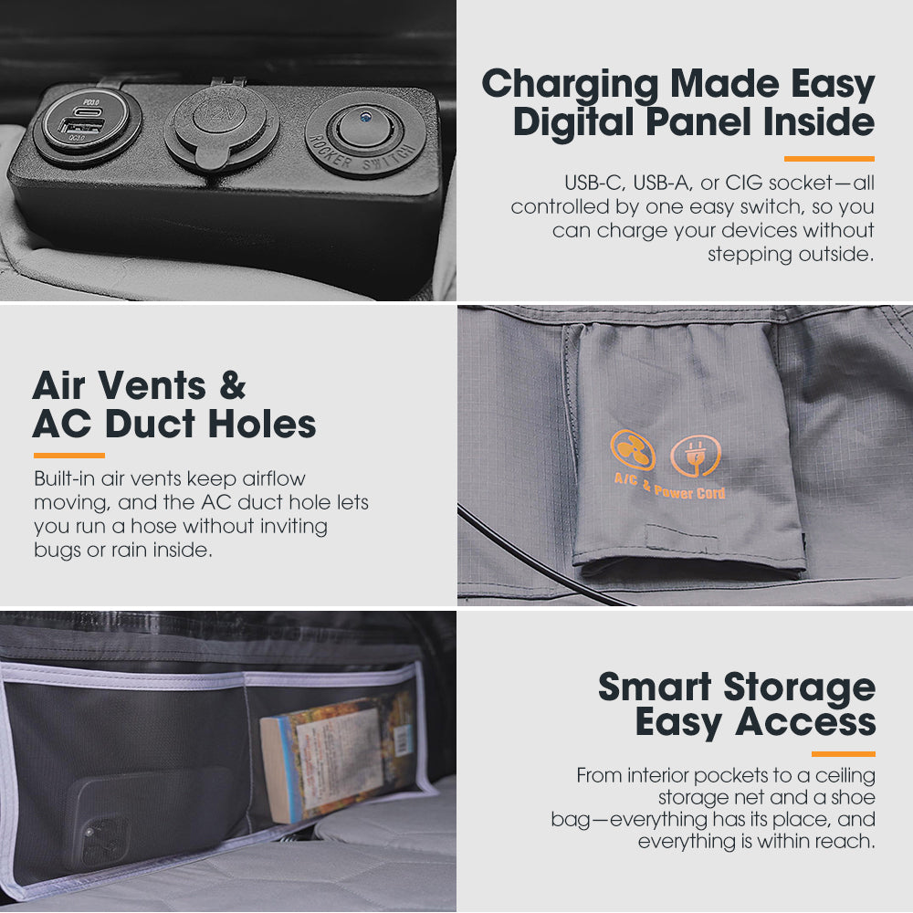 San Hima Kosci E-rise Electric Rooftop Tent Hardshell Automatic Camping Outdoor