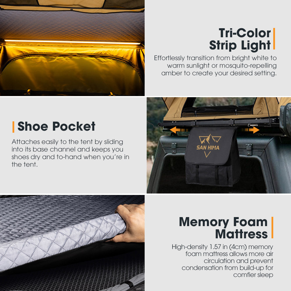 San Hima kalbarri Lite Gen 2 Rooftop Tent Hardshell Khaki With Ladder & Rack