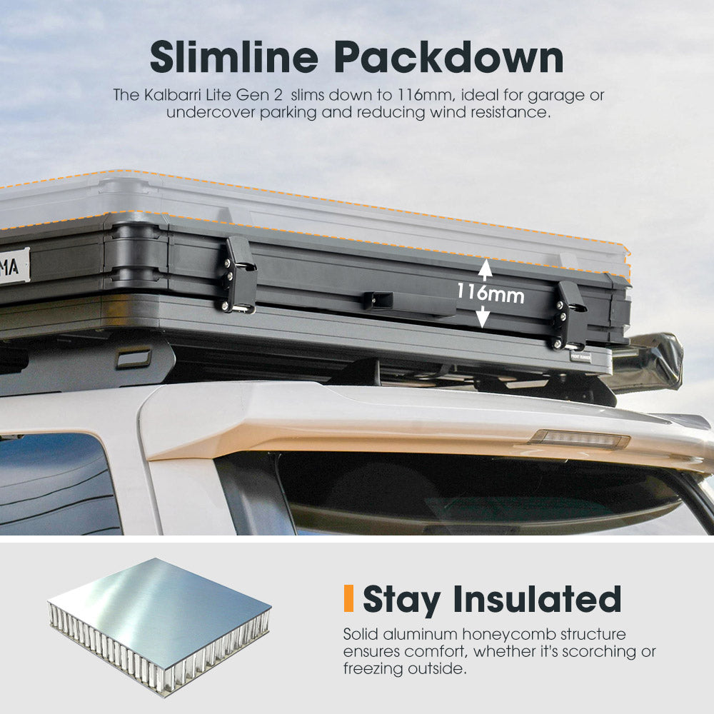 San Hima Kalbarri Lite Gen 2 Rooftop Tent + Rack & Ladder + 250W Solar Panel