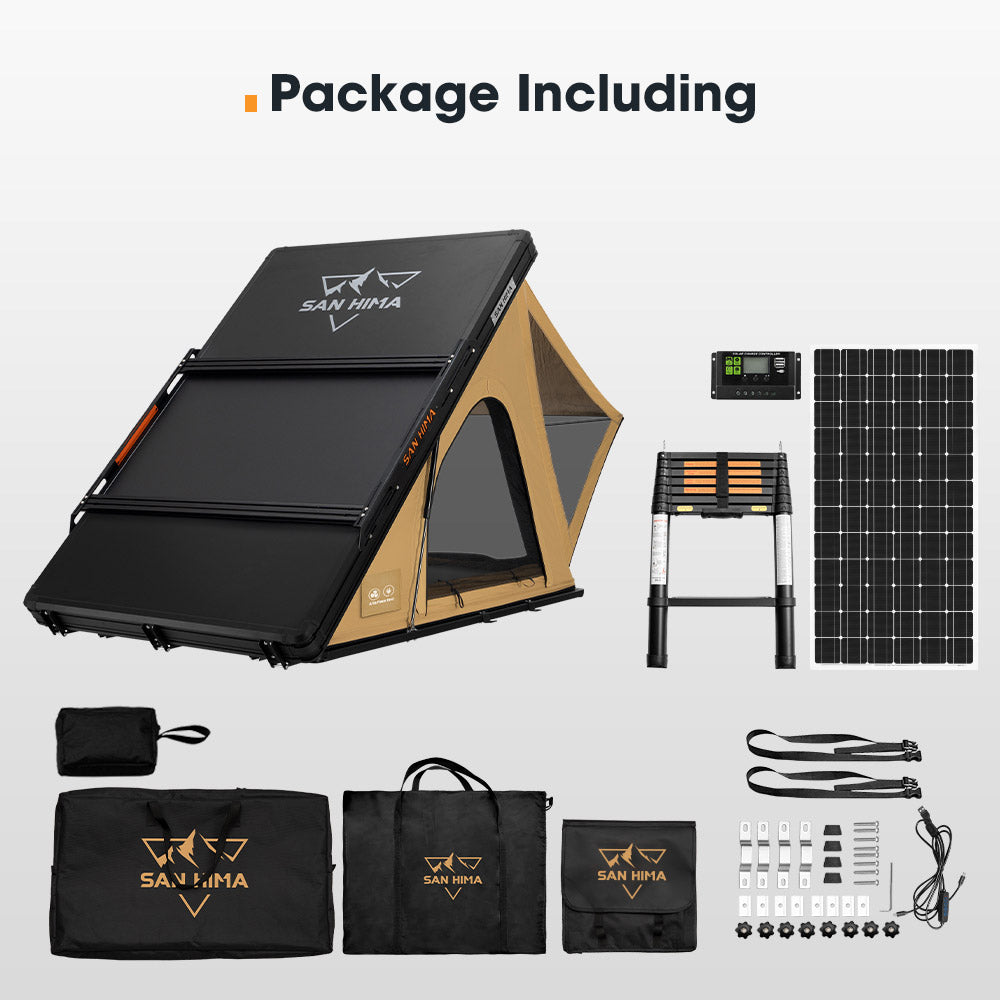 San Hima Kalbarri Lite Gen 2 Rooftop Tent + Rack & Ladder + 250W Solar Panel