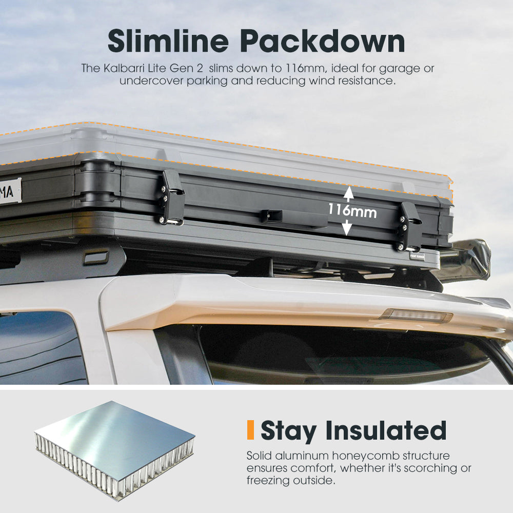 San Hima Kalbarri Lite Gen 2 Rooftop Tent + Rack & Ladder + 130W Solar Panel