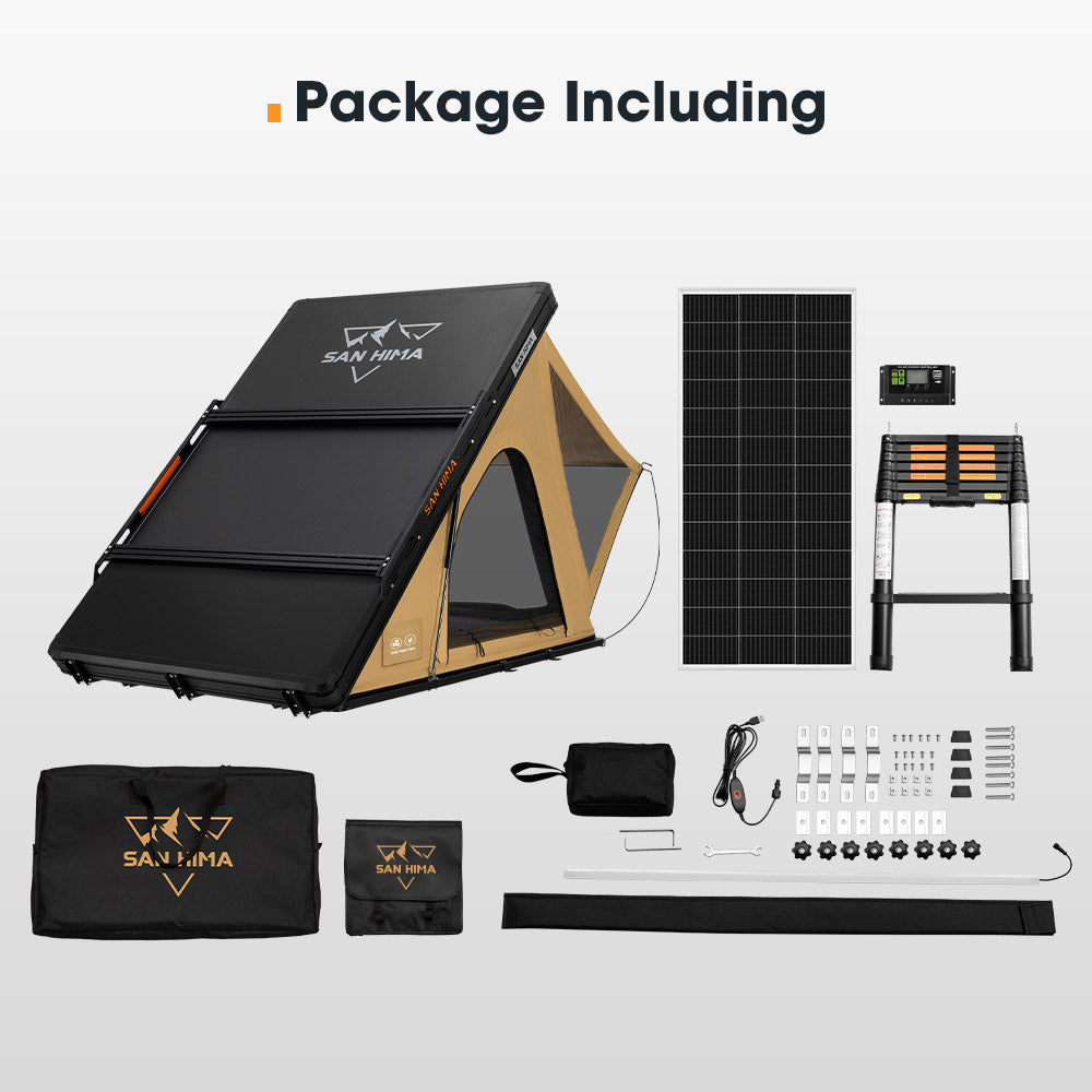 San Hima Kalbarri Lite Gen 2 Rooftop Tent + Rack & Ladder + 200W Solar Panel