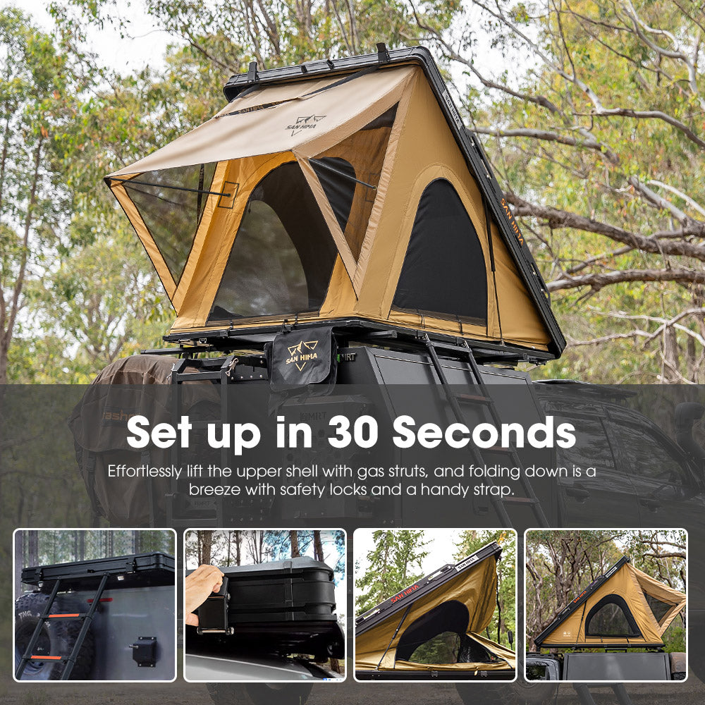San Hima Kalbarri Lite Gen 2 Rooftop Tent + Rack & Ladder + 200W Solar Panel