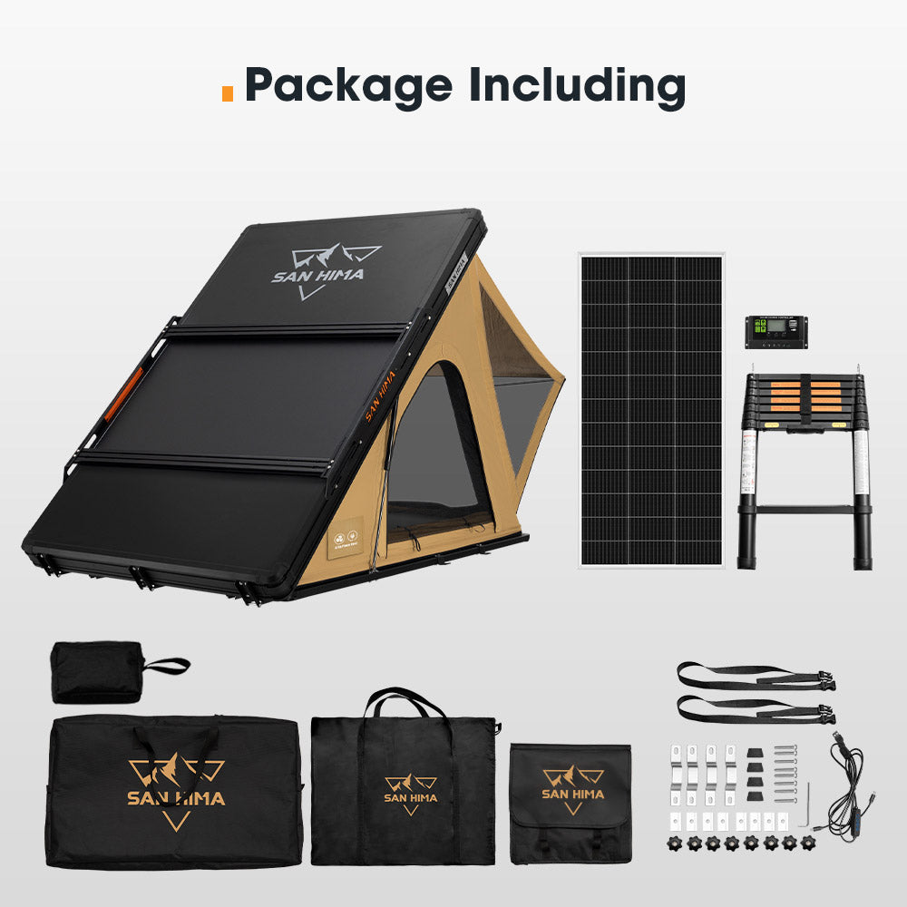 San Hima Kalbarri Lite Gen 2 Rooftop Tent + Rack & Ladder + 200W Solar Panel