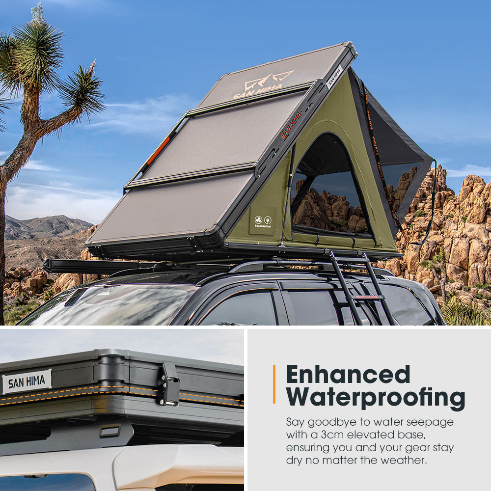 San Hima Kalbarri Lite Gen 2 Rooftop Tent With Ladder & Rack Camping Olive
