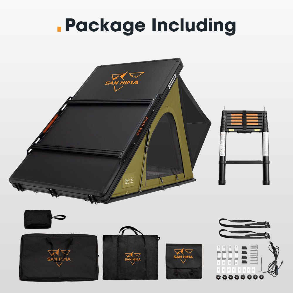 San Hima Kalbarri Lite Gen 2 Rooftop Tent With Ladder & Rack Camping Olive
